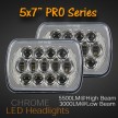 TRIPLE STACK - 5x7" LED Headlight with DRL. 105W L3000lm H5500lm. ***DIRECTORS PICK.